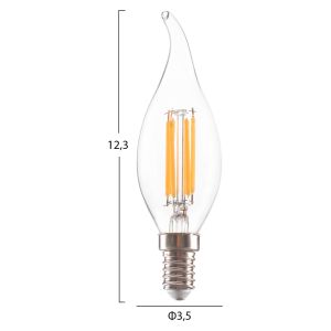 Led Lamp Hm4047,01 with Filament 6w E14 3000k Transparent Dimmable