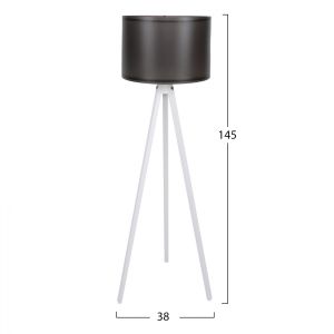 Floor lamp - lampion in black and white D38x145cm Hm7272.05