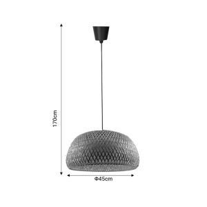 Ceiling lamp Karlo natural bamboo boho style D45x170cm