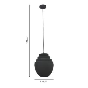 Ceiling lamp Kelsy metal black D30x122cm