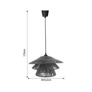 Oakim ceiling lamp paper filaments brown D35.5x170cm