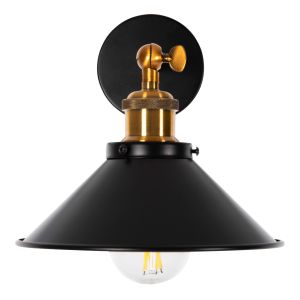 Ceiling or wall lamp black metal copper gold accents industrial style D21x31hcm Hm4121