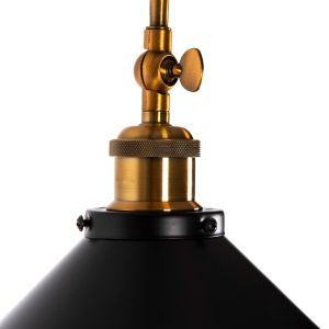 Ceiling or wall lamp black metal copper gold accents industrial style D21x31hcm Hm4121