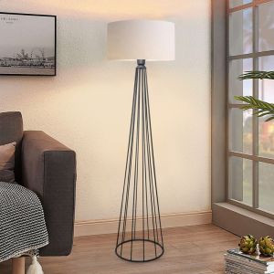 Lamp Firdo I E27 fabric cream - metal black 38x121cm