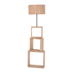 Lantern Hm7608.03 with Mdf base, sonoma color and beige shade D38x140hcm