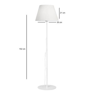 Lamp Lumider E27 fabric-metal white D35x152cm