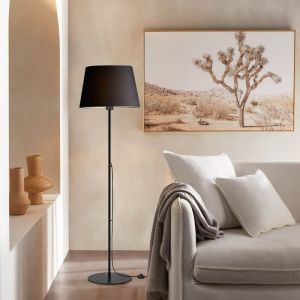 Lumider E27 fabric-metal black lamp D35x152cm