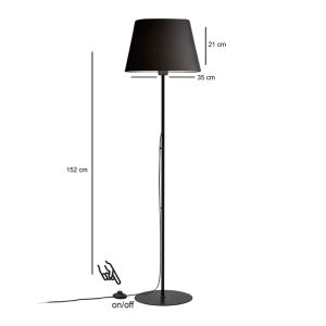Lumider E27 fabric-metal black lamp D35x152cm