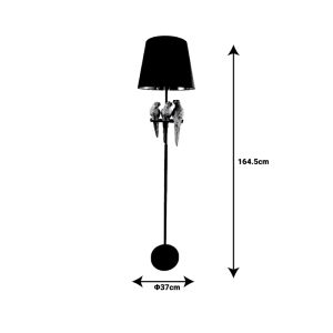 Safore Inart E27 black-gold metal lamp D37x164.5cm