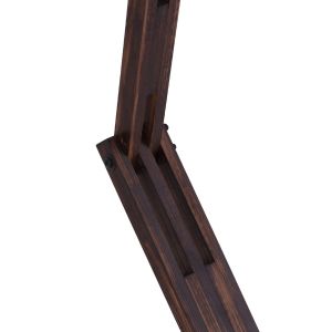 Lantern with wooden stand, walnut color and beige cap 40x30x160y Hm7701,01