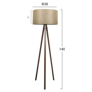 Tripod lamp, golden-brown cap Hm7578,03