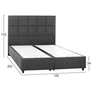 Alba bed in gray with storage space Hm626,01