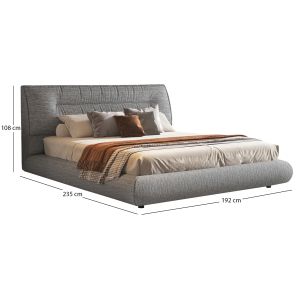 Ascott bed with storage space Sm736.01 gray fabric - for mattress 160x200cm.