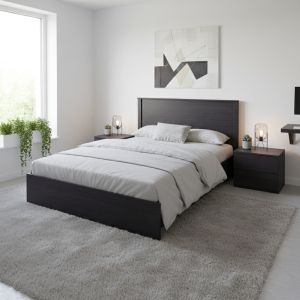 Athos bed in wenge color 140x200 cm
