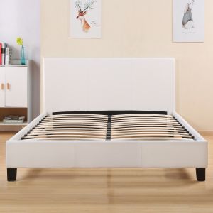 Bed Becca with white eco-leather upholstery Hm553,01 150x200cm