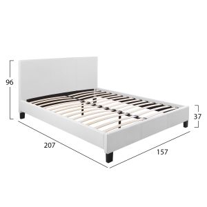 Bed Becca with white eco-leather upholstery Hm553,01 150x200cm