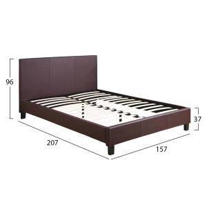 Bed Becca with brown eco-leather upholstery Hm553,02 150x200cm