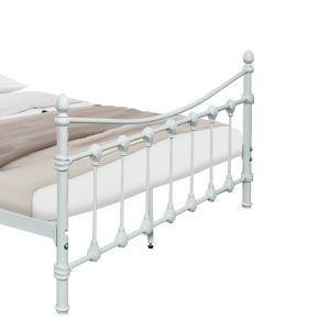 Bed Beowulf white metal 140x190x102cm