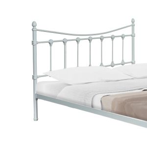 Bed Beowulf white metal 140x190x102cm
