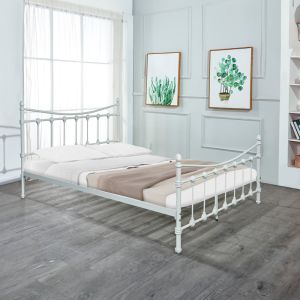 Bed Beowulf white metal 140x190x102cm