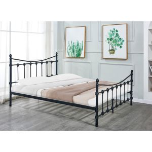 Bed Beowulf black metal 140x190x10cm
