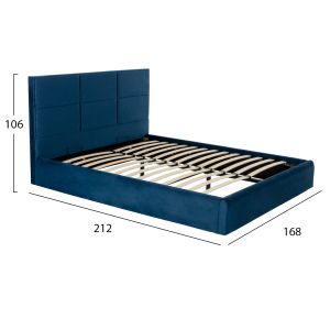 Briley Hm583,08 blue velvet bed with storage space 160x200cm