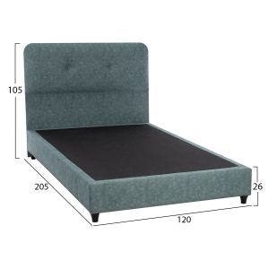 Bed Dolores Hm649.27 damask nubuck in light green 90x200