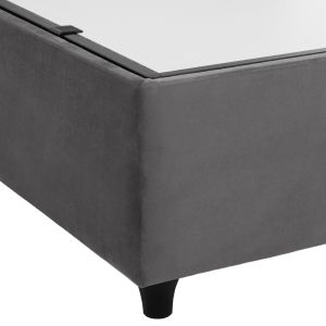 Dolores bed with storage in gray velvet Hm631.10