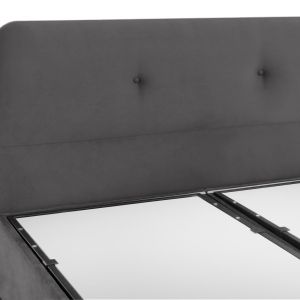 Dolores bed with storage in gray velvet Hm631.10