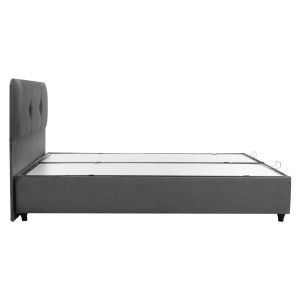 Dolores bed with storage in gray velvet Hm631.10
