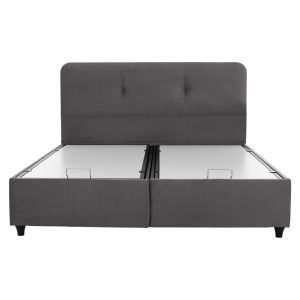 Dolores bed with storage in gray velvet Hm631.10