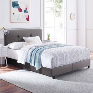 Dolores bed with storage in gray velvet Hm631.10