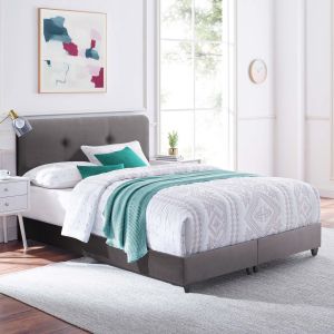 Dolores bed, gray velvet, Hm637.10