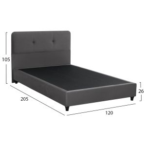 Dolores bed, gray velvet, Hm648.10