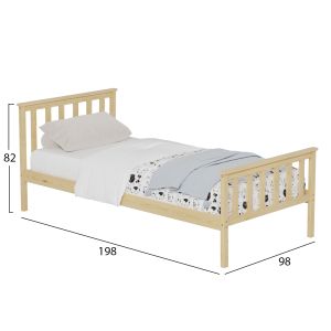 Bed Gimly Hm675,01 solid pine wood for mattress 190x90cm