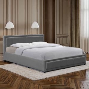 Huga bed with storage, velvet, anthracite 160x200cm