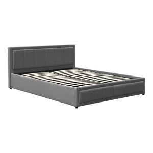 Huga bed with storage, velvet, anthracite 160x200cm
