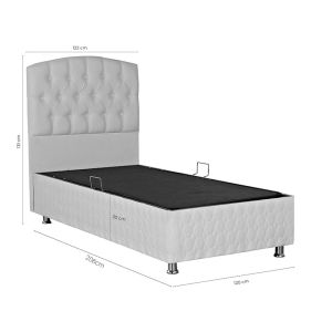 Lanse bed with chest of drawers, anthracite color, 120x200cm