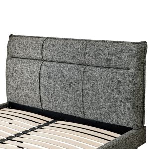 Bed Lignum Sm733.01 gray fabric - for mattress 160x200cm