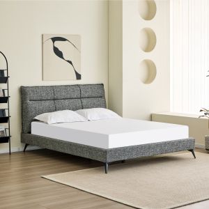 Bed Lignum Sm733.01 gray fabric - for mattress 160x200cm