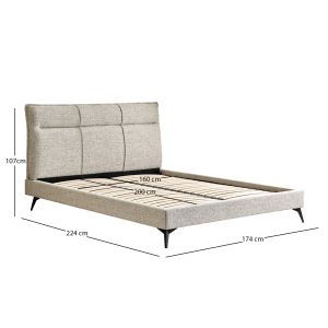 Bed Lignum Sm733.03 beige fabric - for mattress 160x200cm