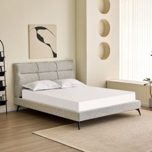 Bed Lignum Sm733.03 beige fabric - for mattress 160x200cm