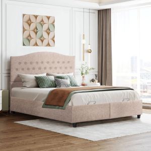 Malena bed with storage space Hm624,22 beige nubuck 160x200