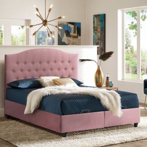Malena bed with storage in pink velvet Hm624.12
