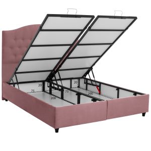 Malena bed with storage in pink velvet Hm624.12