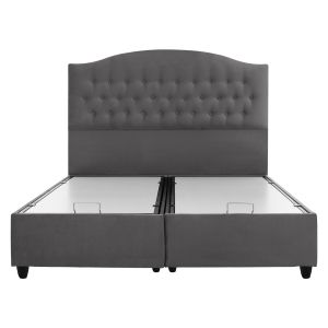 Malena grey quilted velvet bed with storage Hm624.10