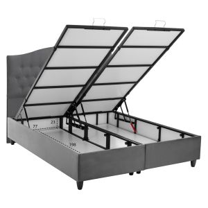 Malena grey quilted velvet bed with storage Hm624.10