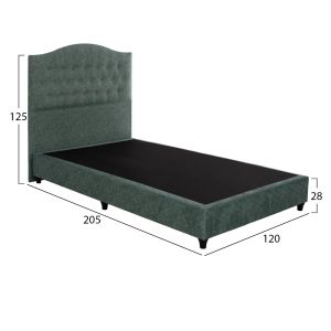 Malena bed with green nubuck fabric Hm647.27