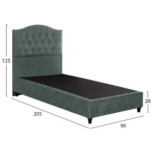 Malena bed, green nubuck fabric Hm651.27