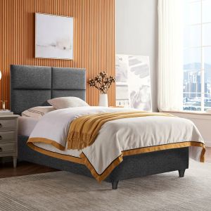 Bed Milo Hm652,01 gray fabric 90x200